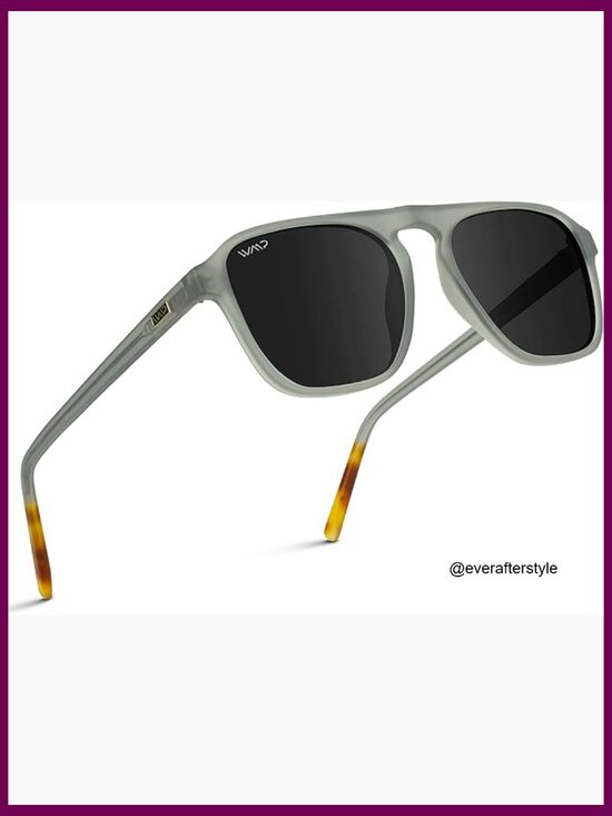 Polarized Modern Aviator Square Sunglasses with Acetate Frame